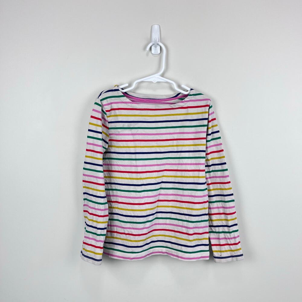 Mini Boden Rainbow Stripe Breton Top 7-8